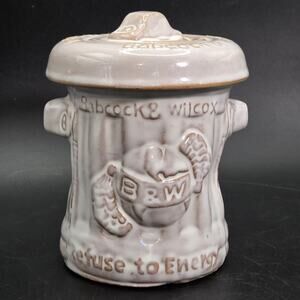 Babcock & Wilcox Refuse to Energy Glazed 3D Terra Cotta Pottery Trash Can Mug